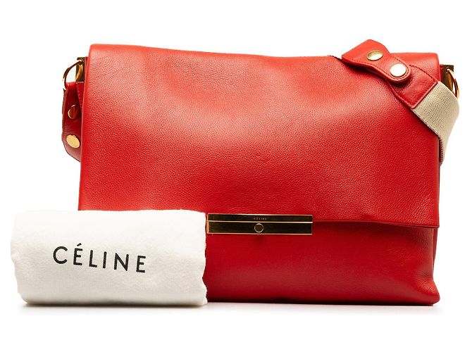 Céline Borsa a tracolla in pelle rossa Celine Blade - vista 13