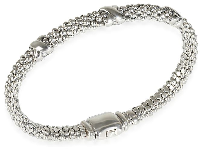 Caviale di Lagos 3 Bracciale Stazione X in argento sterling - vista 2