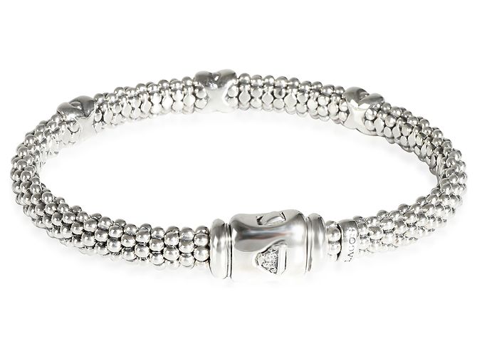 Caviale di Lagos 3 Bracciale Stazione X in argento sterling - vista 4