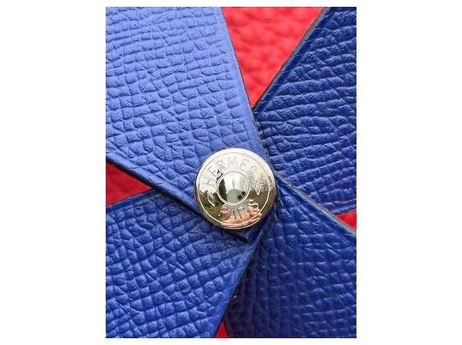Molino de viento Hermès Petit H de piel azul - vista 5