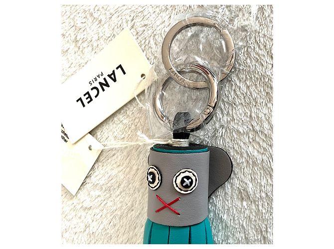 Charm per borsa Lancel in pelle turchese e grigia Grigio - vista 4