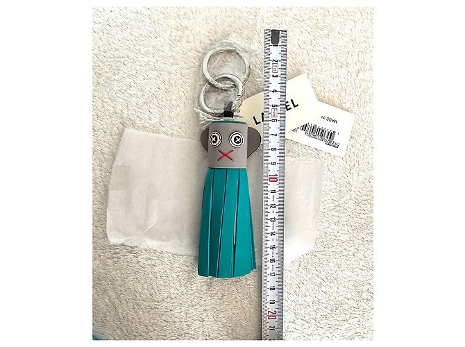 Charm per borsa Lancel in pelle turchese e grigia Grigio - vista 5