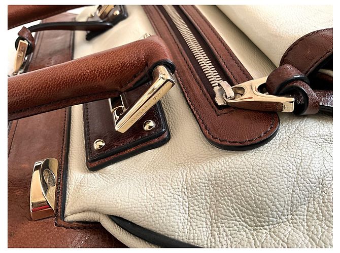 Borsa Barbara Bui in pelle marrone e crema Crudo - vista 10