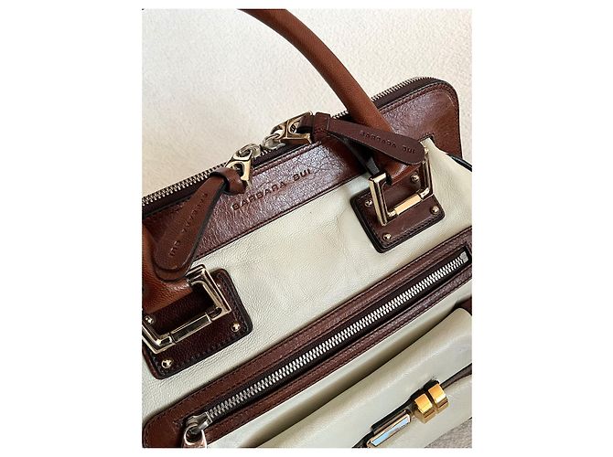 Borsa Barbara Bui in pelle marrone e crema Crudo - vista 11