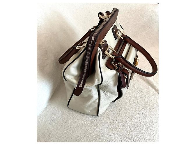 Borsa Barbara Bui in pelle marrone e crema Crudo - vista 2