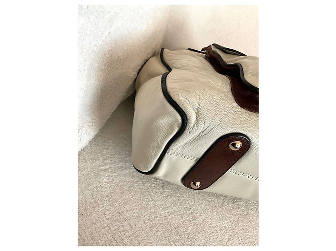 Borsa Barbara Bui in pelle marrone e crema Crudo - vista 7