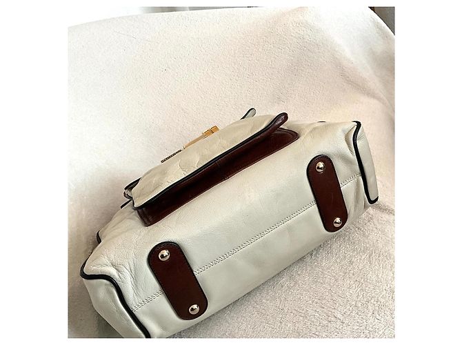 Borsa Barbara Bui in pelle marrone e crema Crudo - vista 8