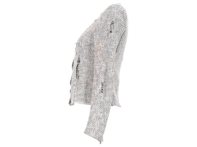 IRO – Distressed-Jacke aus grauer Baumwolle - Ansicht 3