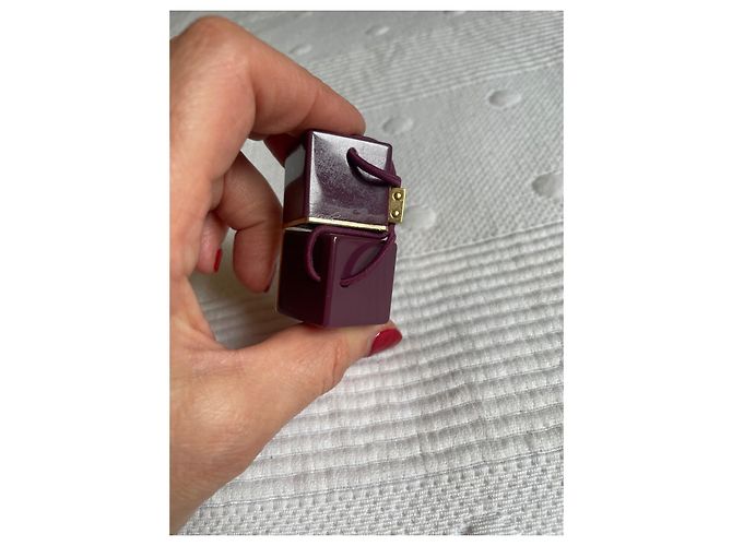 Louis Vuitton Logo Cube Elastic Hair Band Purple Gold Gold hardware - view 5