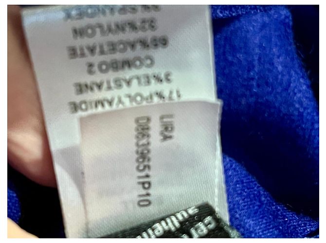 Diane Von Furstenberg Vestido de lana DvF Lira con paneles de satén. Azul - vista 6