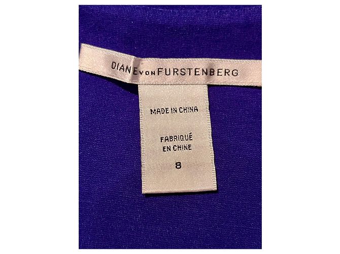 Diane Von Furstenberg Vestido de lana DvF Lira con paneles de satén. Azul - vista 7