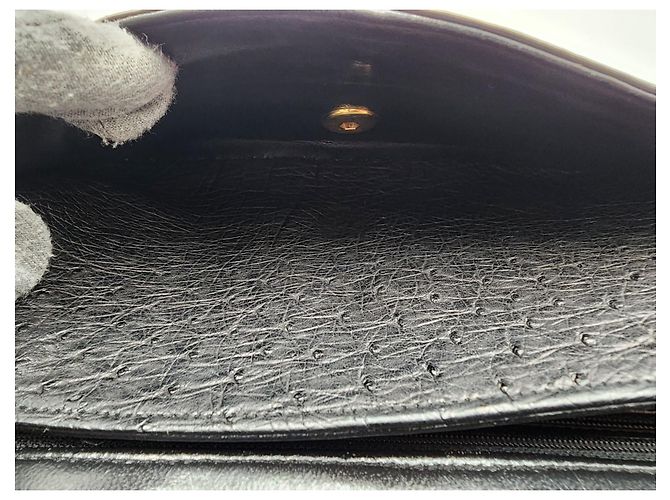 Timeless Borsa classica senza tempo con patta in struzzo Chanel Nero - vista 17