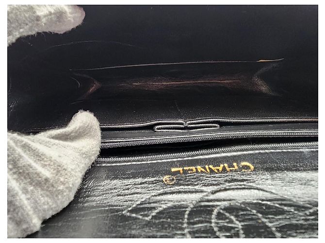 Timeless Borsa classica senza tempo con patta in struzzo Chanel Nero - vista 19