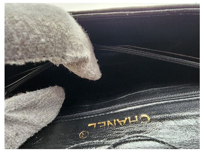 Timeless Borsa classica senza tempo con patta in struzzo Chanel Nero - vista 20