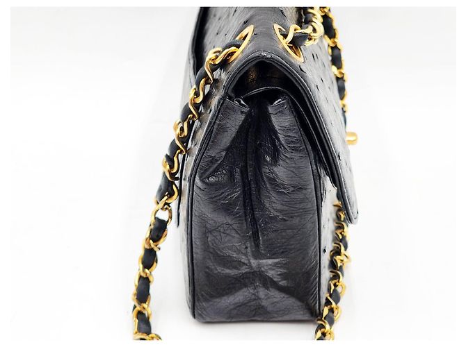 Timeless Borsa classica senza tempo con patta in struzzo Chanel Nero - vista 5