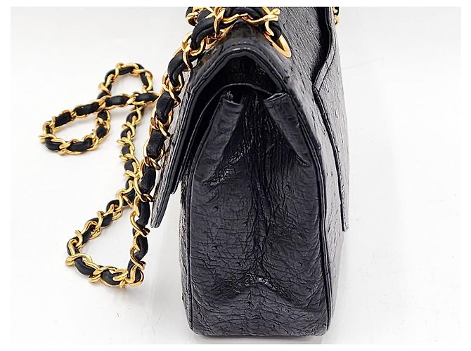 Timeless Borsa classica senza tempo con patta in struzzo Chanel Nero - vista 6
