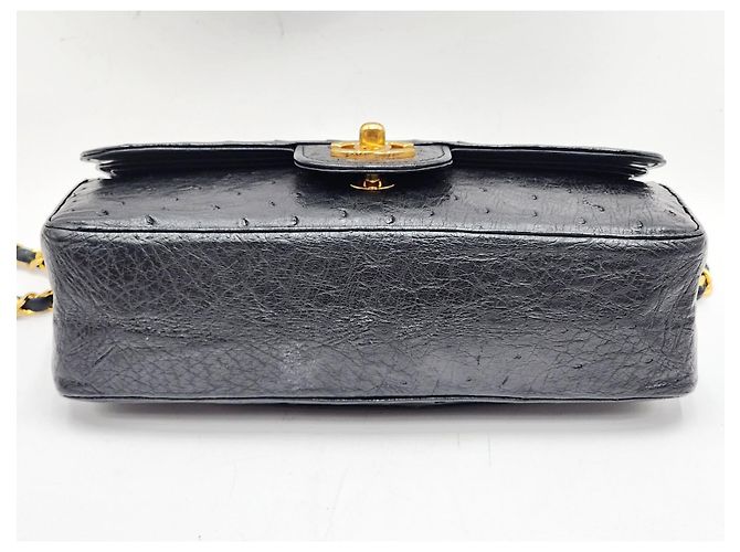 Timeless Borsa classica senza tempo con patta in struzzo Chanel Nero - vista 9