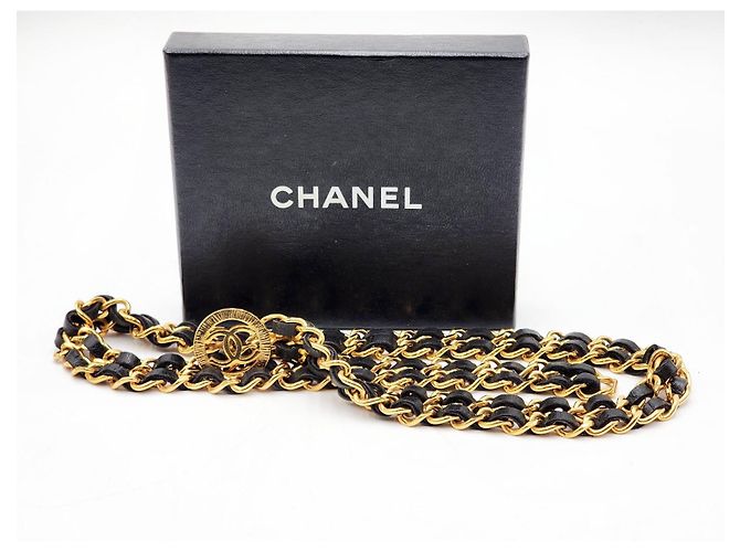 Cambon Chanel Coco Gold Doppelgliederkette Gürtel Gold hardware - Ansicht 2