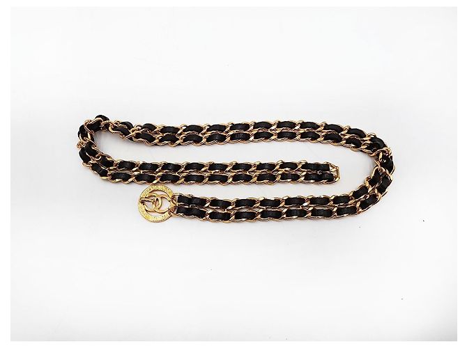 Cambon Chanel Coco Gold Doppelgliederkette Gürtel Gold hardware - Ansicht 3