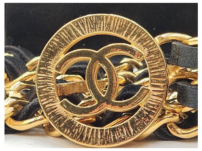 Cambon Chanel Coco Gold Doppelgliederkette Gürtel Gold hardware - Ansicht 6