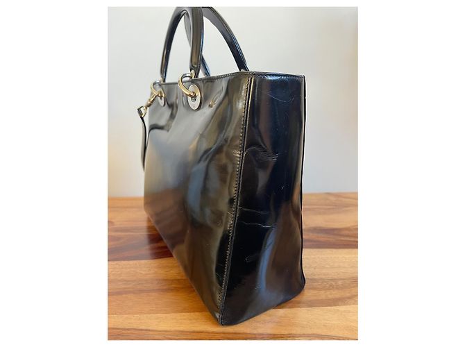 Dior Lady Dior Borsa in pelle vernice nera Nero - vista 7
