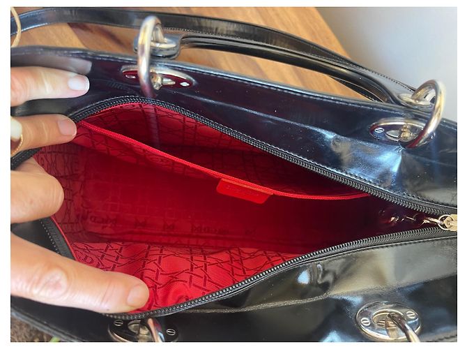 Dior Lady Dior Borsa in pelle vernice nera Nero - vista 9