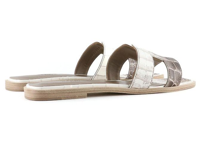 Hermès Sandales HERMES Oran Blanc - vue 3