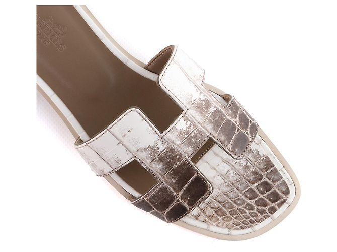 Hermès Sandales HERMES Oran Blanc - vue 4