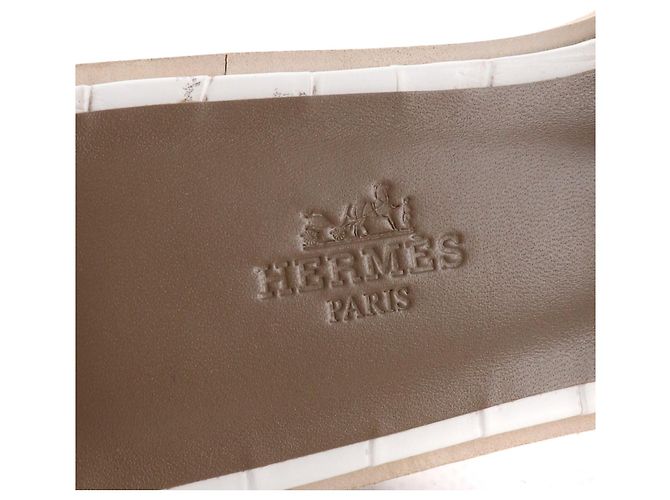Hermès Sandales HERMES Oran Blanc - vue 6