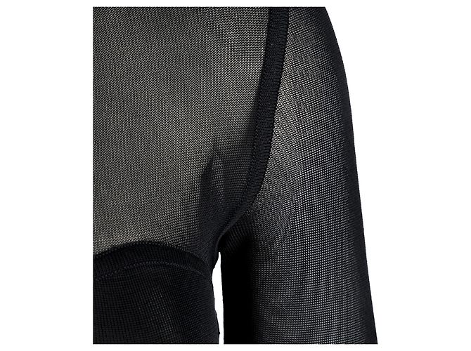 Thierry Mugler Langes Netzkleid von Mugler Schwarz - Ansicht 4