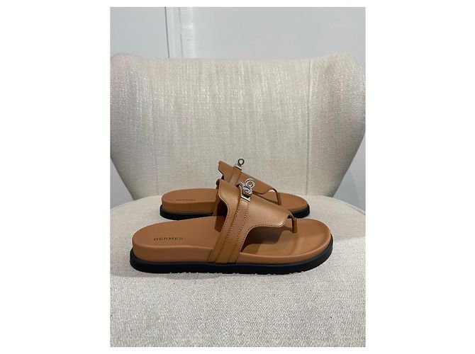 Kelly Hermès HERMES Sandalen T.EU 38 Leder Kamel - Ansicht 3