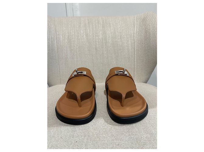 Kelly Hermès HERMES Sandalen T.EU 38 Leder Kamel - Ansicht 4
