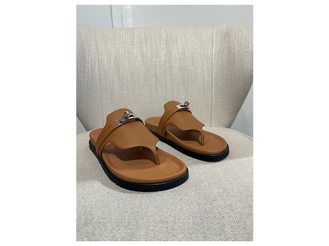 Kelly Hermès HERMES Sandalen T.EU 38 Leder Kamel - Ansicht 5