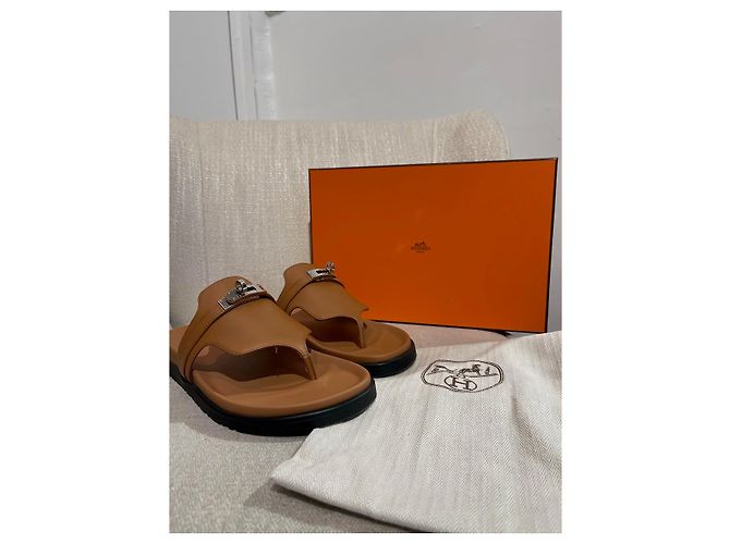 Kelly Hermès HERMES Sandalen T.EU 38 Leder Kamel - Ansicht 9