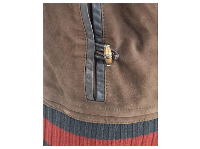 Chaqueta Gucci de ante marrón M Castaño - vista 8
