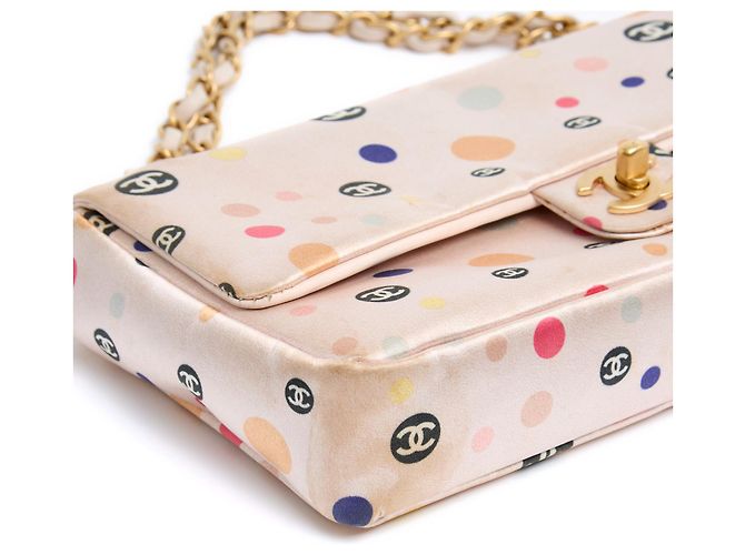Timeless Chanel 2004 Classique Single Flap Pink Silk CC Shoulder Bag Rosa - vista 6
