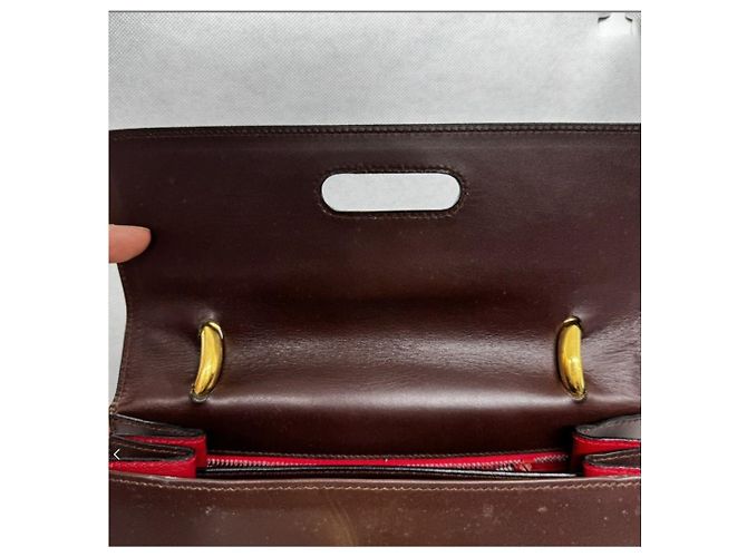 Borsa Céline in pelle bordeaux Bordò - vista 3