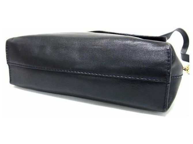 Trotteur Borsa da viaggio Céline in pelle nera con anello logo dorato Nero - vista 3