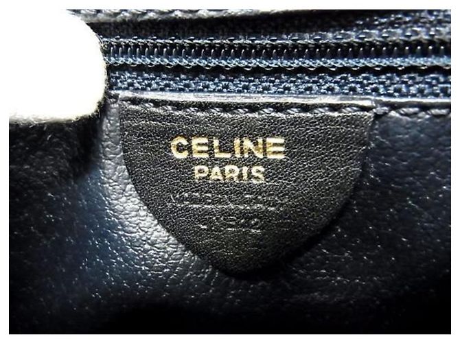 Trotteur Borsa da viaggio Céline in pelle nera con anello logo dorato Nero - vista 6