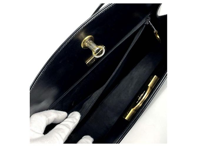 Sac à main Dior en cuir noir - vue 4