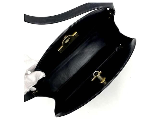 Sac à main Dior en cuir noir - vue 5