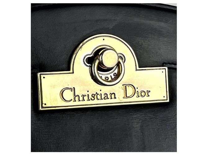 Sac à main Dior en cuir noir - vue 9