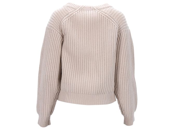 Suéter de malha Acne Studios em lã crua Branco - vista 3
