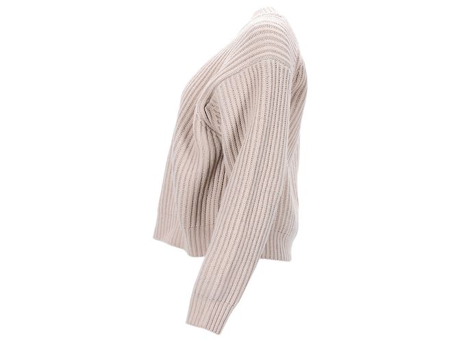 Suéter de malha Acne Studios em lã crua Branco - vista 4