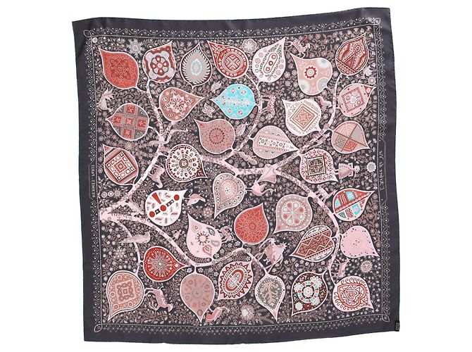 Trim Sciarpa Hermès L'Arbre de Vie in seta multicolore Stampa python - vista 2