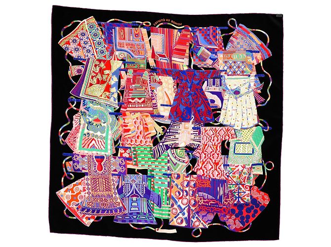 Silk In Sciarpa Hermès Voyage en Étoffes in seta multicolore Stampa python - vista 2