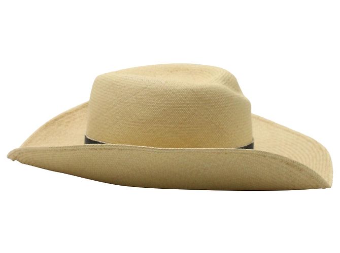 Maison Michel – Fedora-Hut aus beigem Stroh Braun - Ansicht 2