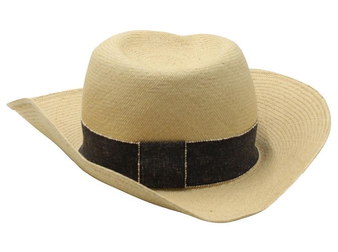 Maison Michel – Fedora-Hut aus beigem Stroh Braun - Ansicht 3