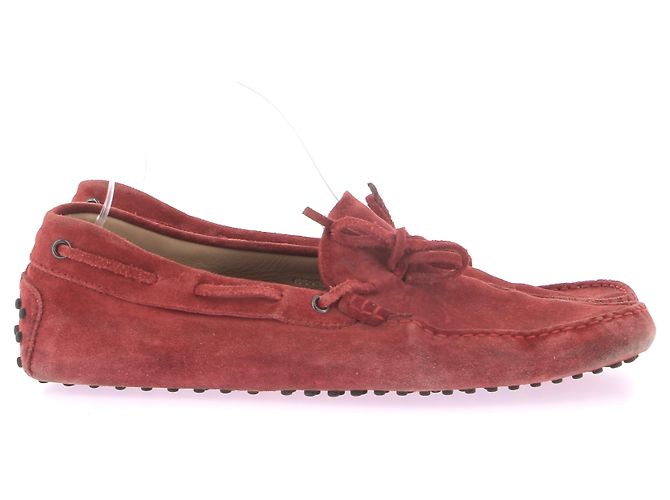 Ballerine Tod's T.US 10 in suede Rosso - vista 3