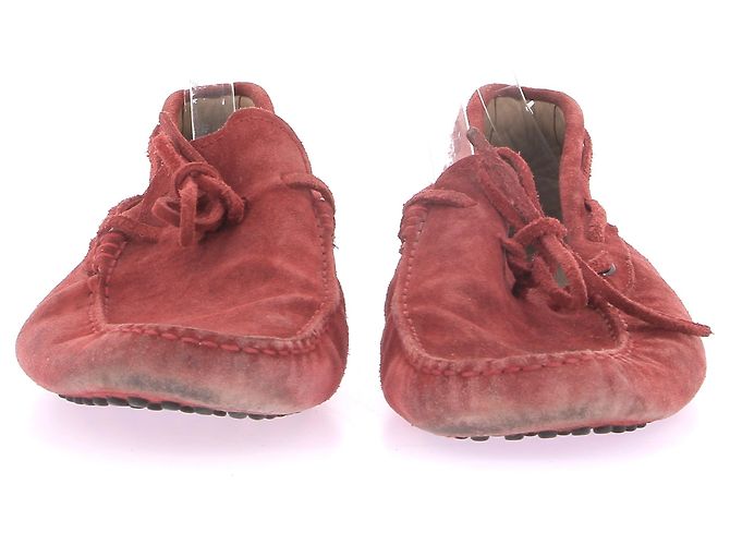 Ballerine Tod's T.US 10 in suede Rosso - vista 4